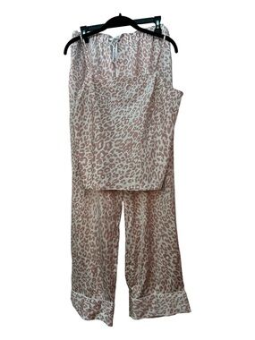 Victoria's Secret Pink Blush Leopard-Print Silk Pajama Set
